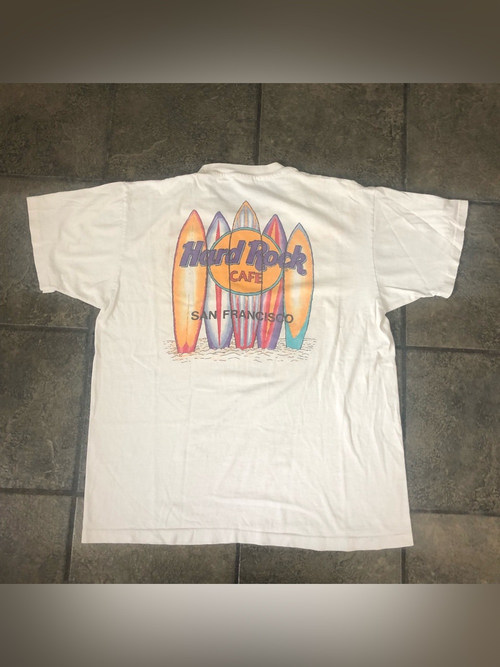 Vintage 90s Hard Rock Cafe San Francisco Surf T Shirt Size XL Single Stitch